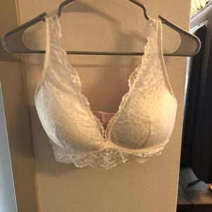 VS Pink Bralette - White lace